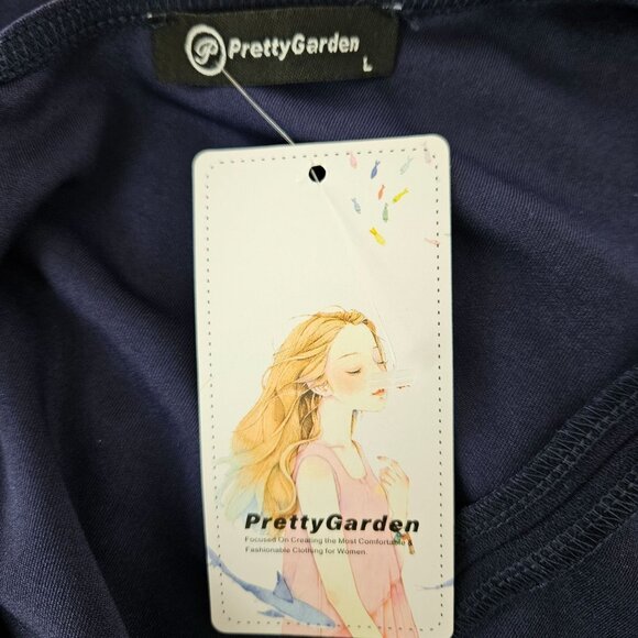 Pretty Garden Womens One Shoulder Ruched Bodycon Dress Navy Large Party Cocktail - Picture 11 of 13